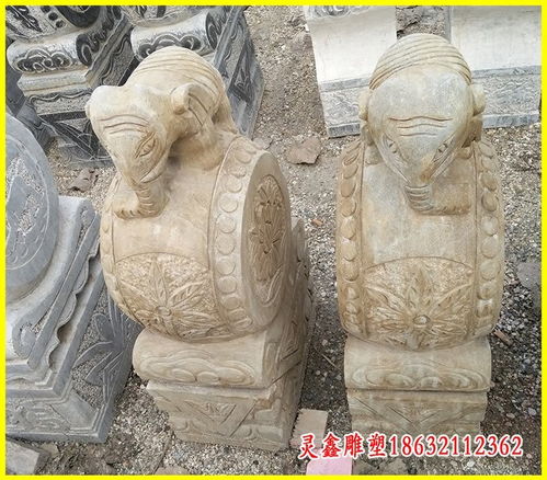 石雕庭院抱鼓雕塑 丽江庭院抱鼓汉白玉雕塑