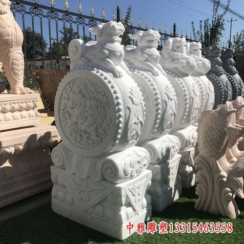 万事如意抱鼓石雕 汕头抱鼓青石雕塑图片