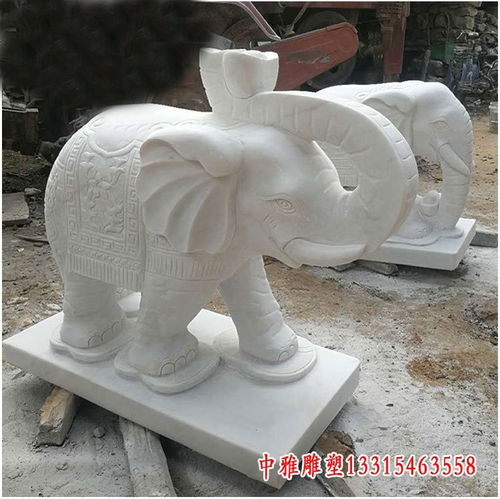 大象石雕卧姿 淄博大理石大象雕塑厂