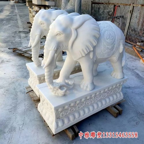寺庙石雕大象 景区大象大理石雕塑制作厂
